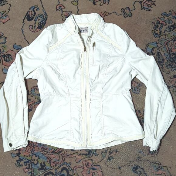 Converse Women's cream cotton Jacket - Picture 2 of 13